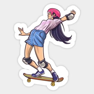 Skate Girl Imbalance Sticker